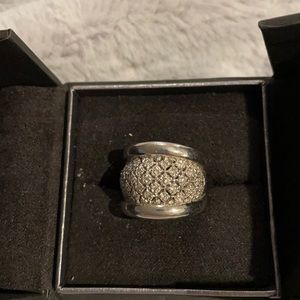 Sterling silver and white sapphire Gabriel & co band ring. Size 7